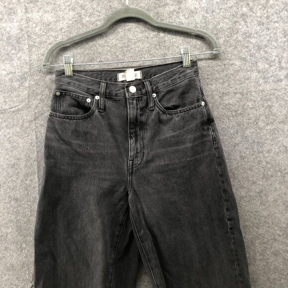 Madewell Balloon Jeans Womens 24 Noll Wash Black High Rise Barrel Leg Wide Leg - Picture 3 of 12